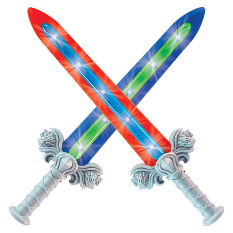 2-Pack GeoSword Dueling Play Swords with Movement-Activated LED Lights & Battle Sounds