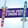 2-Pack GeoSword Dueling Play Swords with Movement-Activated LED Lights & Battle Sounds