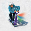 LED Ski Skooter Fold-up Snowboard Kick-Scooter for Snow Sports, Assorted Colors