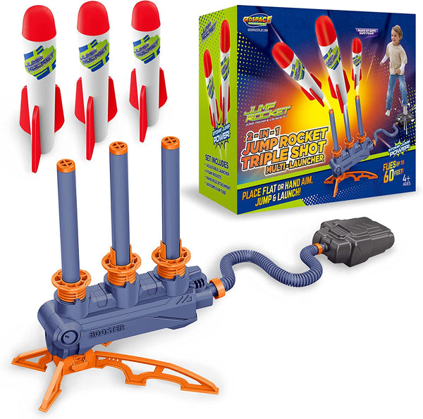 2-in-1 Jump Rocket Triple Shot Multi-Launcher Set