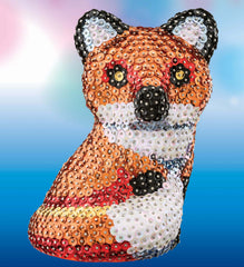FOX Sequin Art 3D Sculpture - Sparkling Arts & Crafts Decorative