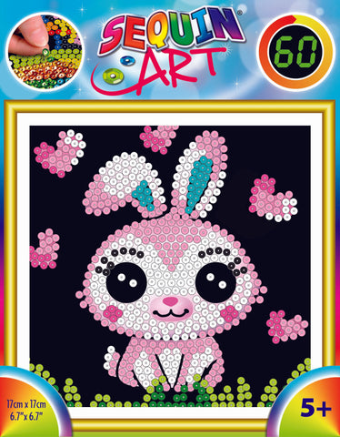BUNNY Sequin Art® 60 Sparkling Mini Craft Kit - Complete in 1 Hour