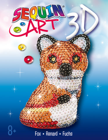 FOX Sequin Art 3D Sculpture - Sparkling Arts & Crafts Decorative DIY Kit