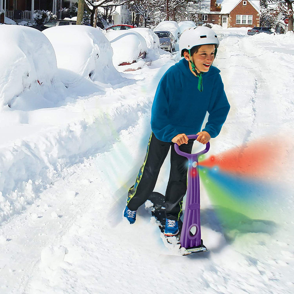 LED Ski Skooter: Fold-up Snowboard Kick-Scooter - GeospacePlay LED Ski Skooter: Fold-up Snowboard Kick-Scooter - GeospacePlay
