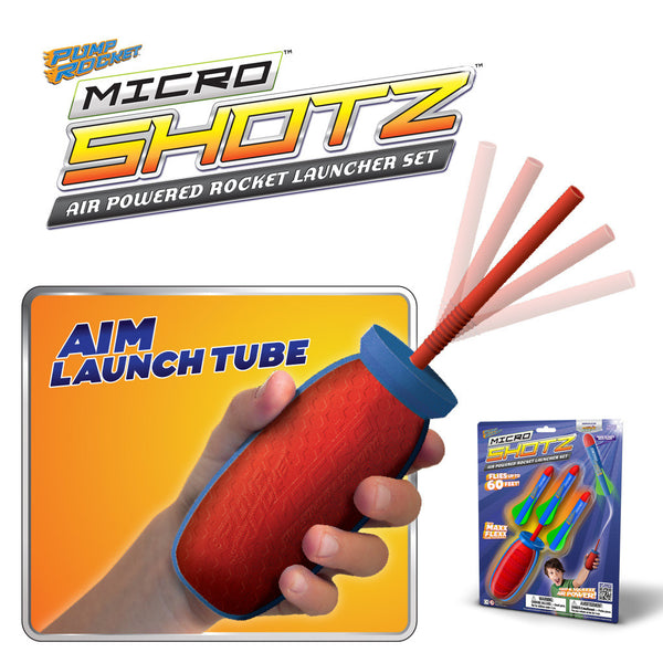 Small Ball Rockets Pump Rocket MICRO SHOTZ Set with 3 Foam Rockets - GeospacePlay