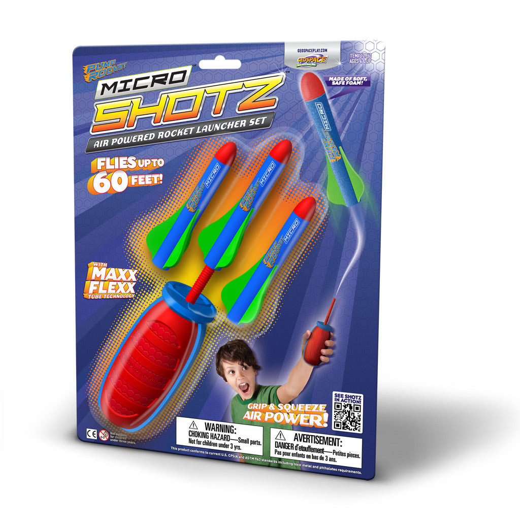 Pump Rocket MICRO SHOTZ Set with 3 Foam Rockets GeospacePlay