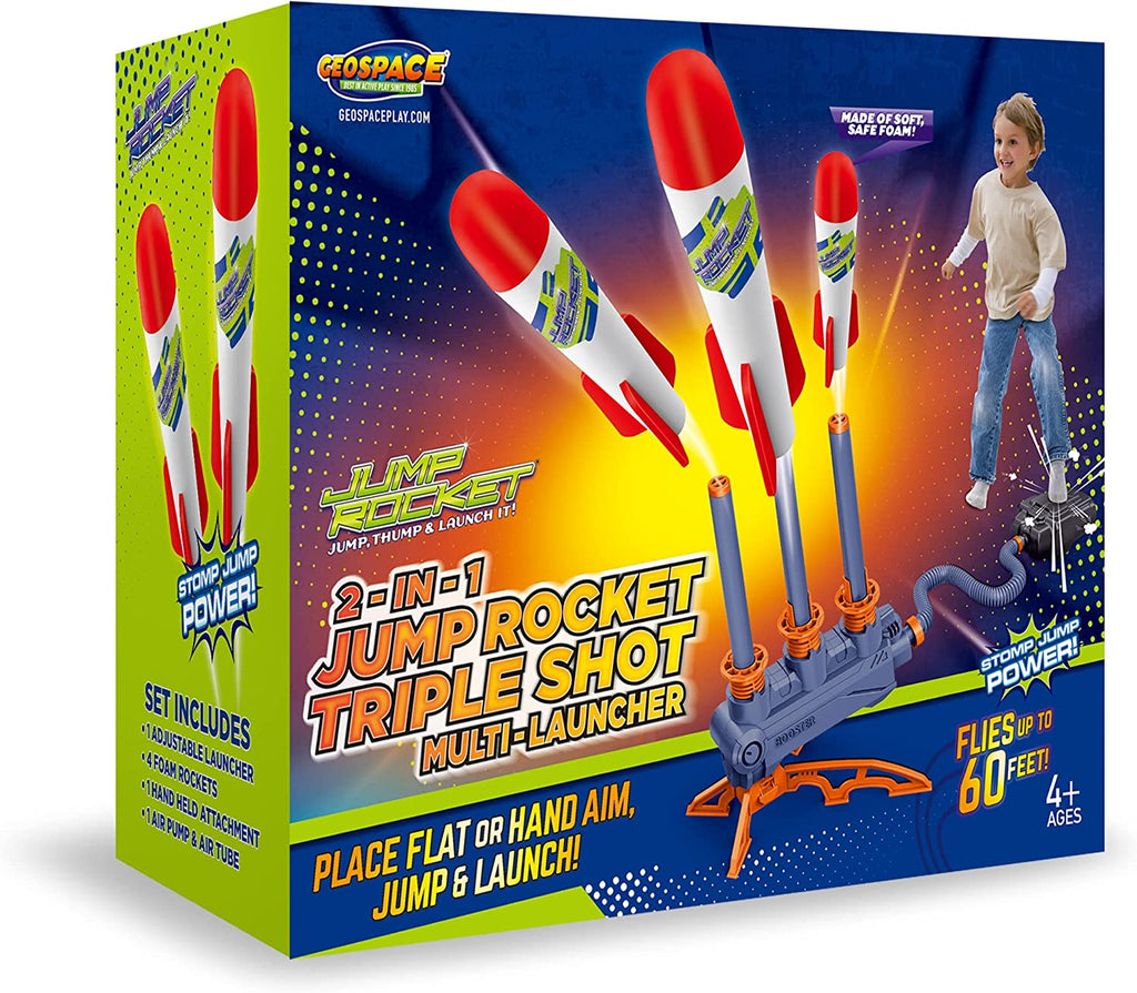 2-in-1 Jump Rocket Triple Shot Multi-Launcher Set - GeospacePlay