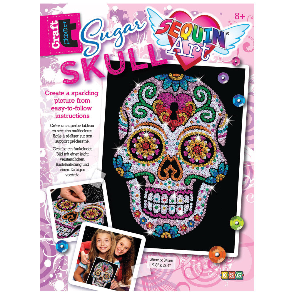 Skull Sequin Pixel Art Craft Kit Customize Your Colors Do-it-yourself Wall  Art 