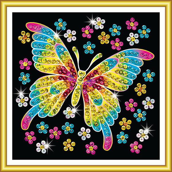 BUTTERFLY Sequin Art® 60 Sparkling Arts & Crafts Picture Kit - Complete in 1 Hour