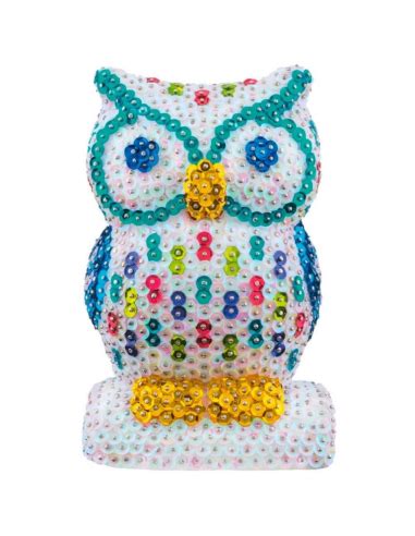 OWL Sequin Art 3D Sculpture - Sparkling DIY Decorative Craft Kit