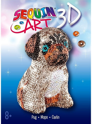 Pug 3D Sculpture Sequin Art Sparkling Arts & Crafts Decorative DIY Kit