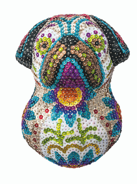 SUGAR PUG Sequin Art 3D Plaque - Sparkling Arts & Crafts Decorative DIY Kit