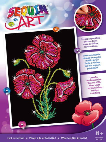 POPPIES Sequin Art® Purple - Sparkling Art Picture Craft Kit