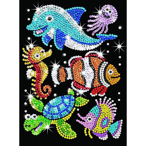 SEA LIFE OCEAN Sequin Art® Red Sparkling Arts & Crafts Picture Kit