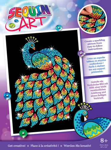 PEACOCK Sequin Art® Purple - Sparkling Art Picture Craft Kit