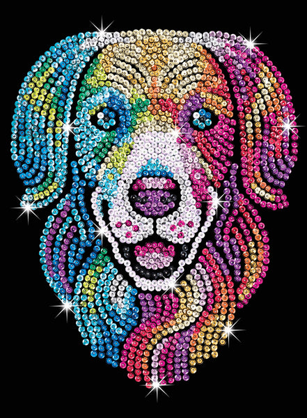 HARLEQUIN HOUND Sequin Art® Purple - Sparkling Rainbow Dog Art Picture Craft Kit