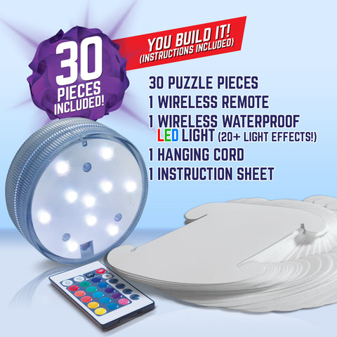 Geosphere™ 12" LED 30pc. Puzzle Lamp Kit & Wireless Remote, White