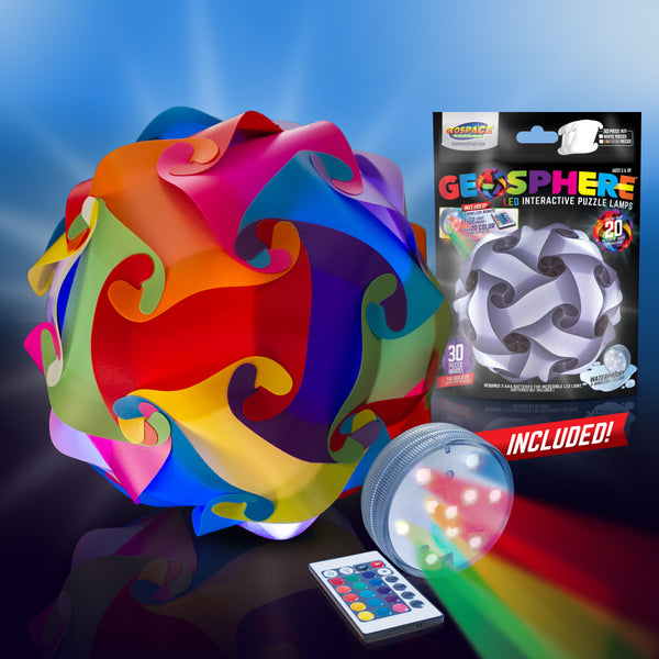 Geosphere™ 16" LED 30pc. Puzzle Lamp Kit & Wireless Remote, Rainbow