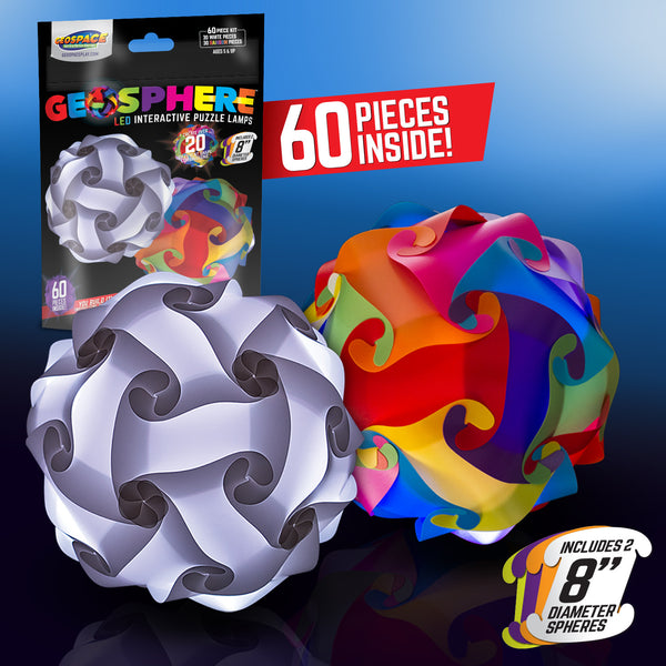 GeoSphere™ 8-inch 60pc. Double Puzzle Starter Kit, includes 1 White & 1 Rainbow