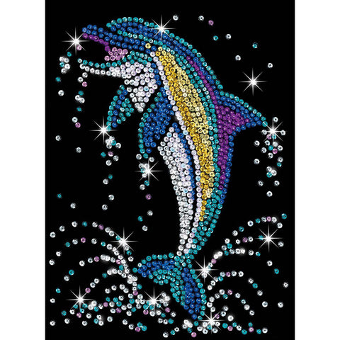 DOLPHIN Sequin Art® Blue - Sparkling DIY Arts & Crafts Picture Kit