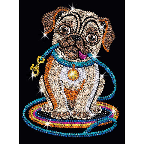 Sequin Art® Red, Lily the Pug, Sparkling Arts & Crafts Picture Kit