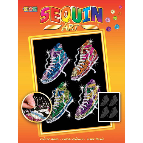 STREET FEET Sequin Art® Orange, Sparkling Arts and Crafts Picture Kit