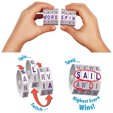 WORD SPIN - Original Handheld Magnetic Travel Word Game