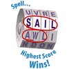 WORD SPIN CHALLENGE Edition Handheld Magnetic Travel Word Game with 10 Wheels
