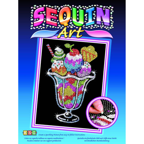 ICE CREAM SUNDAE - Sequin Art® Blue Sparkling Arts and Crafts Picture Kit