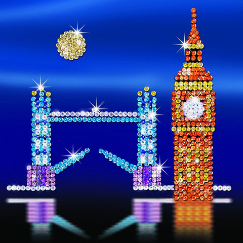 LONDON TRIO of 3 Architectural Scenes - Sparkling DIY Arts & Crafts Picture Kit from Sequin Art® Style