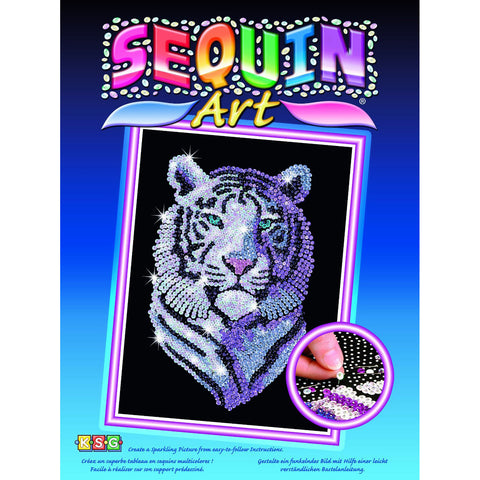 Sequin Art® Blue, Snow Tiger, Sparkling Arts and Crafts Picture Kit