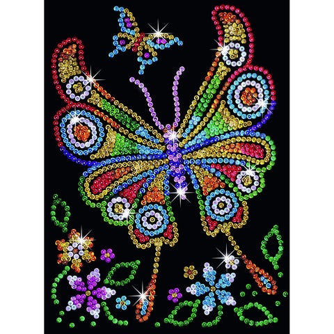 Amber BUTTERFLY - Sequin Art® Red Range, Sparkling Arts and Crafts Picture Kit