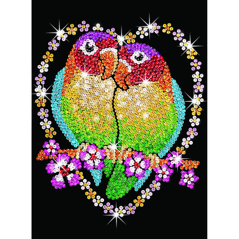 Sequin Art® Blue, Love Birds, Sparkling Arts and Crafts Picture Kit