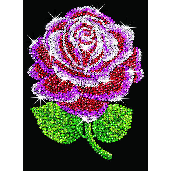 RED ROSE Sequin Art® Blue, Sparkling Arts and Crafts Picture Kit