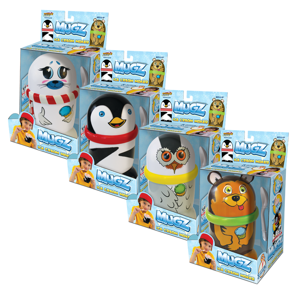 Set of 4 MUGZ Mini Ice Cream & Slushee Maker: Snowy Owl, Penguin, Griz -  GeospacePlay