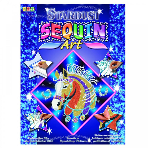 HORSE Sequin Art® Stardust, Sparkling Arts and Crafts Picture Kit